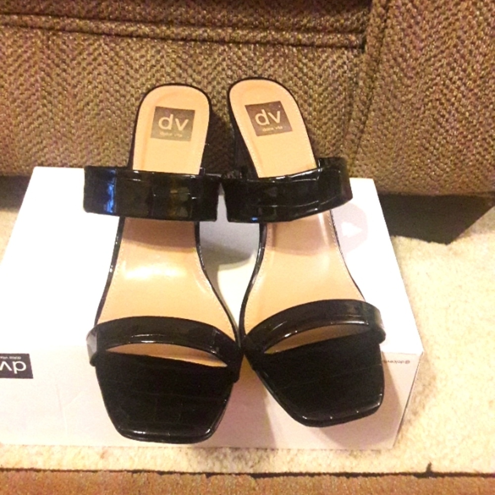 Black Croco Heels